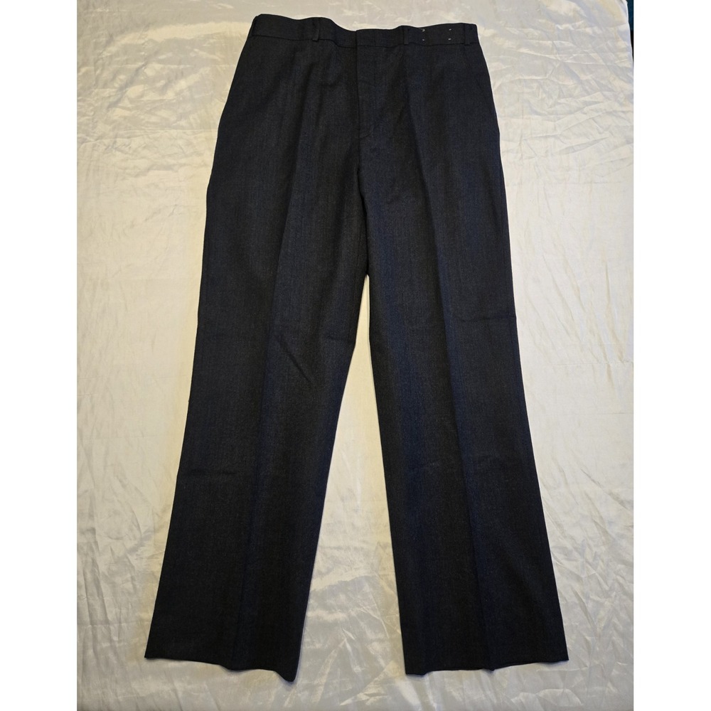 Vtg Woodmere 100% Wool Navy  Utility Pressed Pants Size 34x30 Low‎ Moisture Luxe